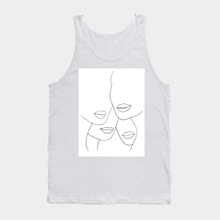 Abstract woman faces and lips 2 Tank Top